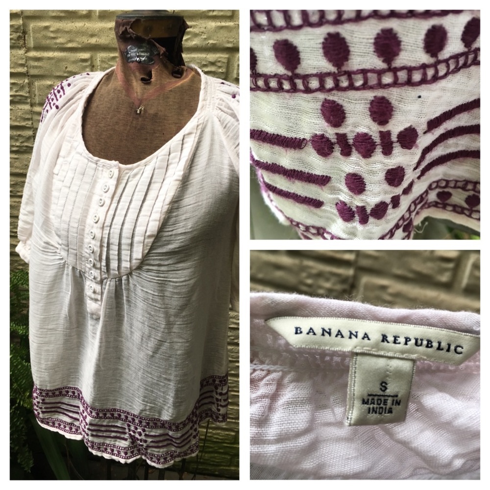 Banana Republic embroidered blouse